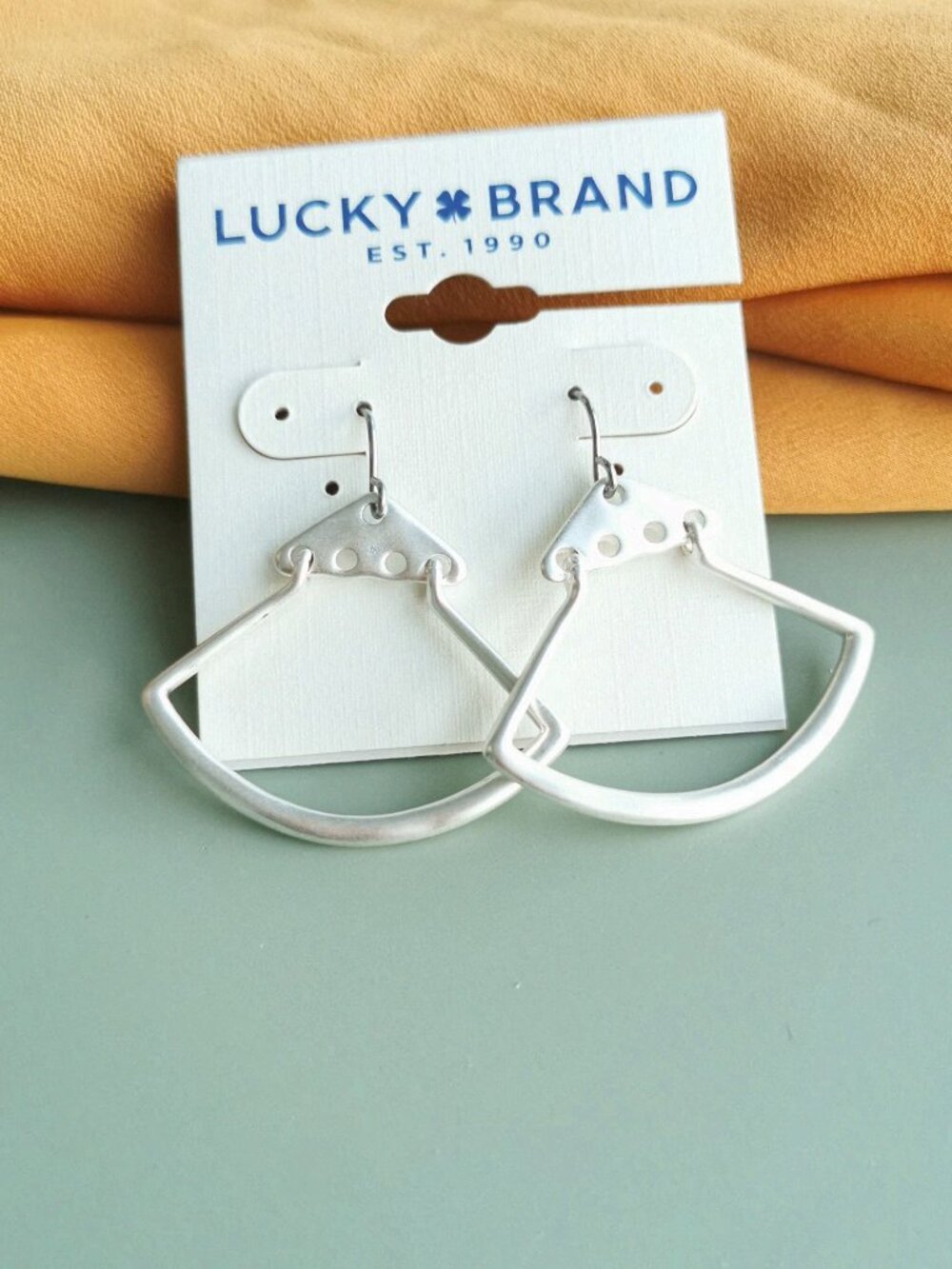 Lucky Brand Geometric Drop Earrings Modern Chic Dangle Jewelry New